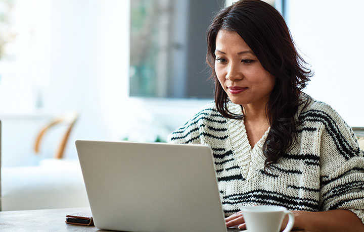 Woman at laptop computer